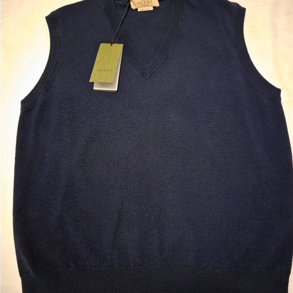 Gucci Men's Navy Sweater Vest